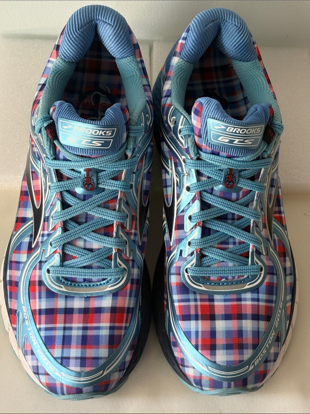 Brooks “Nantucket” Adrenaline 16 Boston Marathon Plaid Running Shoes - Picture 2 of 16
